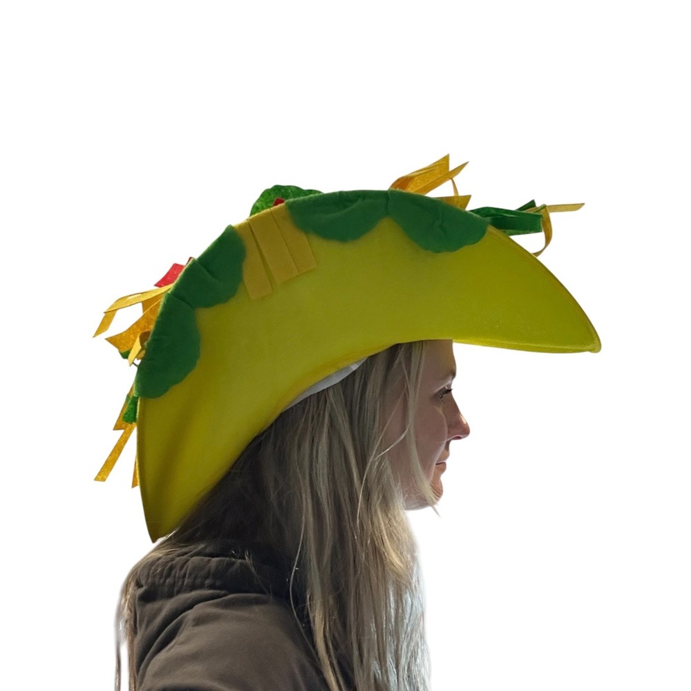 Taco Costume Hat One Size Yellow EUC